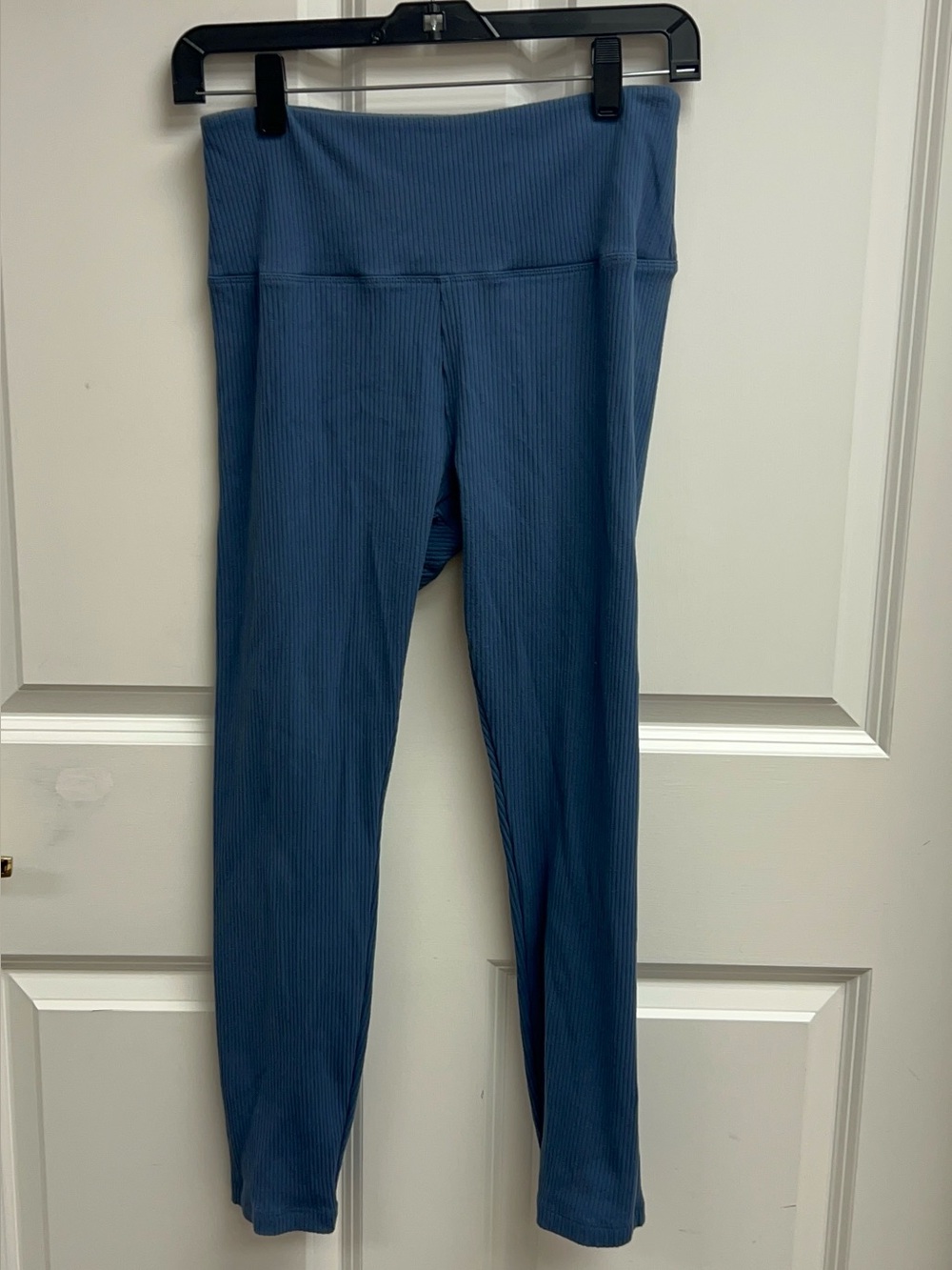 PINK by Victoria's Secret Blue Ribbed Yoga Leggings Size Large